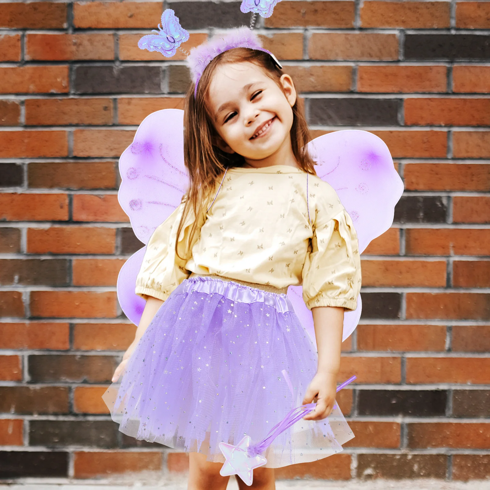 Butterfly Wings Four Piece Set Fairy Costume Women Halloween Costumes Girls Dress Kit Cosplay Party Supplies Princess Travel