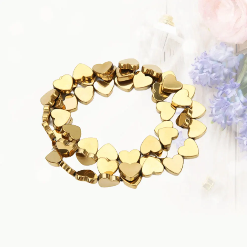 

50Pcs Colored Plating Hollow Heart Hematite Beads 6mm Mini Hole for Creative DIY Jewelry Bracelet Necklace Craft Accessories