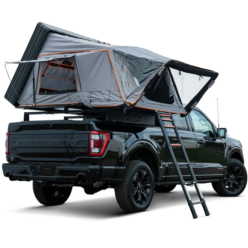 Heavy Rooftop Tent 2/3/4 Person All-Weather Overlanding Camping Pop-Up Car 4x4 Roof Tent With Ladder