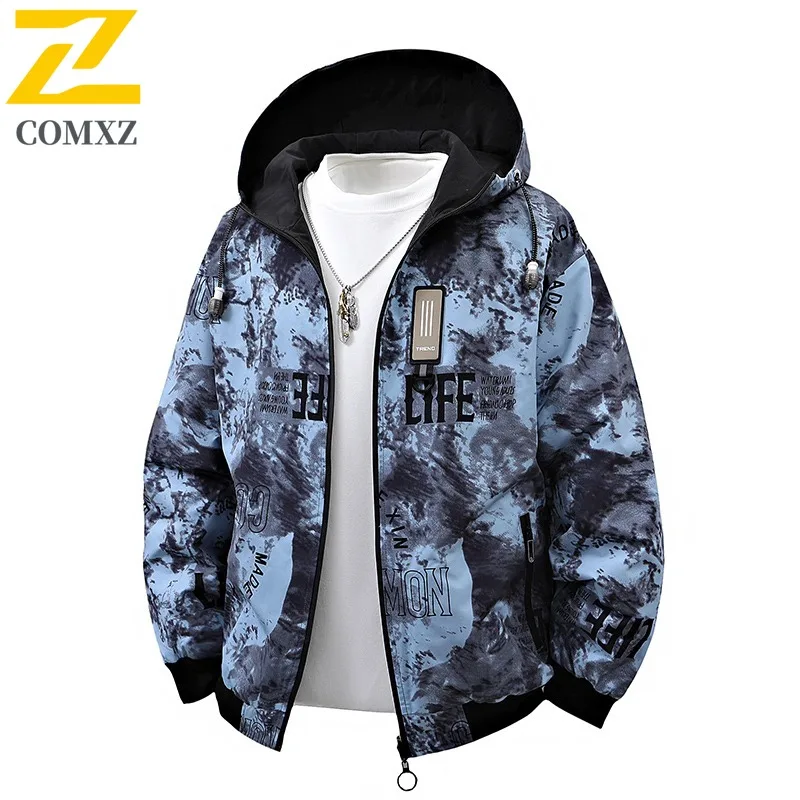 

COMXZ Men Jacket Autumn Reversible Lightweight Windproof Hunting Hiking Travel Youth Casual Coat Streetwear Handsome Outerwear