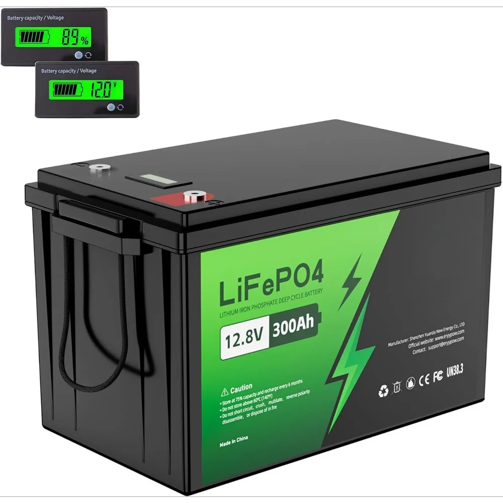 12V 300Ah LiFePO4 Battery, 12V Lithium Battery with 200A BMS, 3840Wh Energy, Deep Cycle Battery, Lithium Iron Phosphate Battery