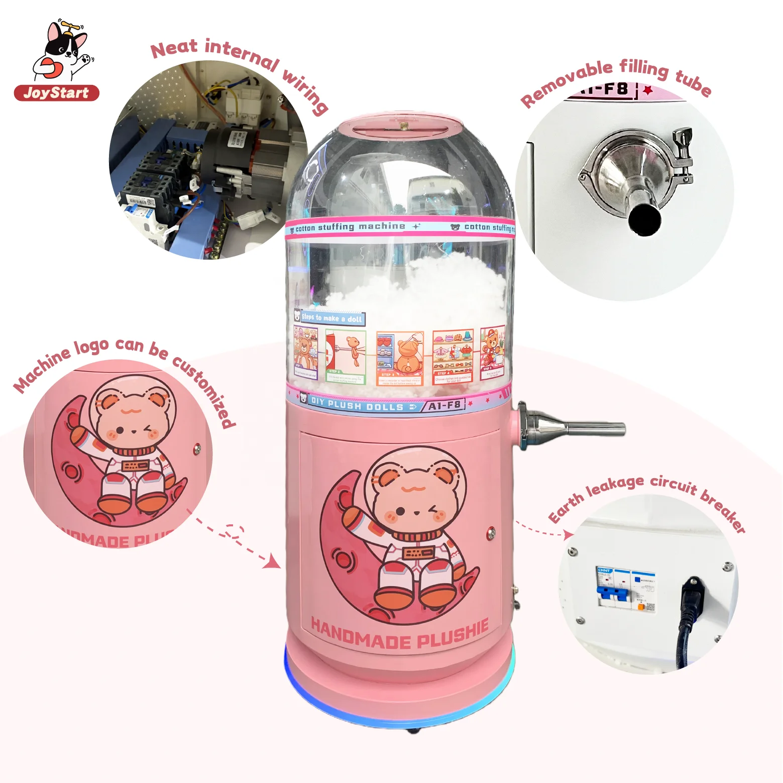 Kids Party Teddy Bear Stuffing Machines 1700W Motor Doll Making Textile Filling Machines For Plush Toys 1 Year Warranty