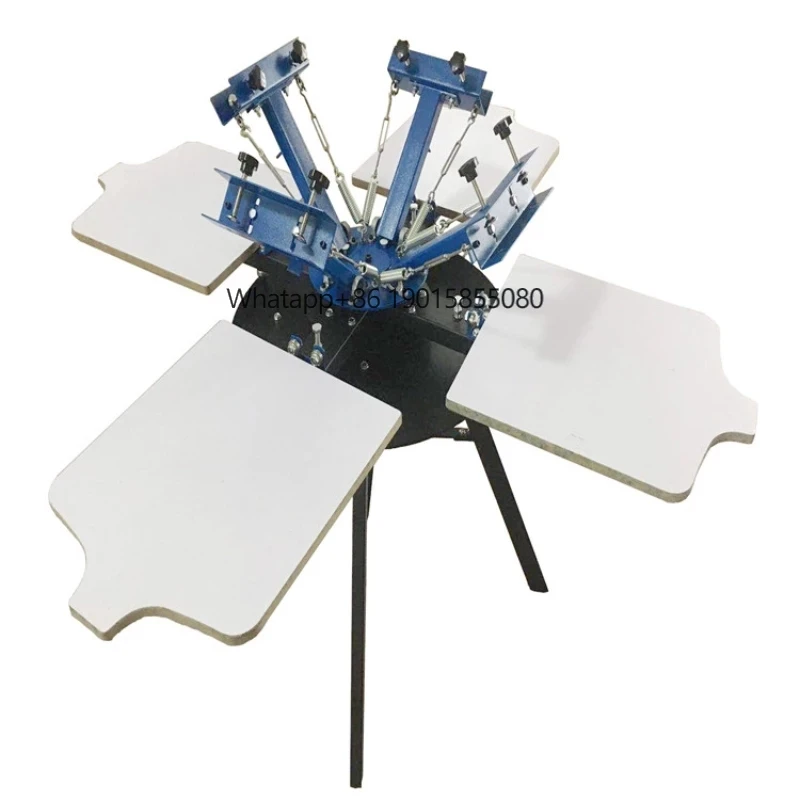 

4 Color 4 Station Silk Screen Printing Machine With Stand Screenprint Press Printer DIY Shirt Equipment