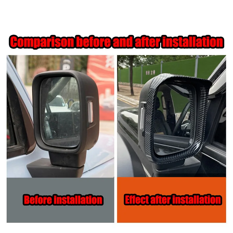 ABS Material For Rearview Mirror Rain Eyebrow Decorative Frame For Great Wall GWM WEY Tank 300 2021 2022 2023 2024