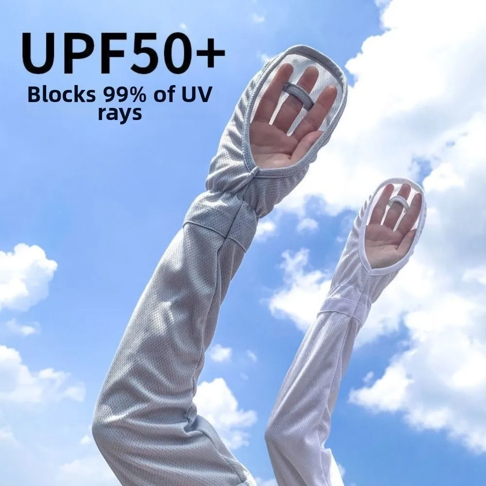 Women Anti-UV Sun Protection Sleeves Breathable Adjustable Cuff Cycling Arm Cover Casual Elastic Driving Sleeve Gloves Cycling