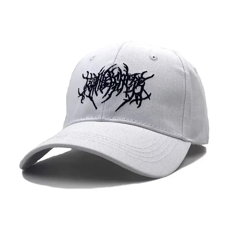 Gothic Street Punk Baseball Cap Cotton Fashion Embroidery Outdoor Black Sports Caps Men Women Hip Hop Adjstable Dad Hats 모자