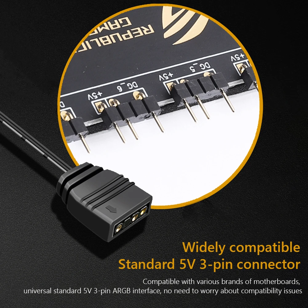 RGB Fan Hub ARGB Cable Splitter Hub Adapter Computer Desktop Accessories 10-in-1