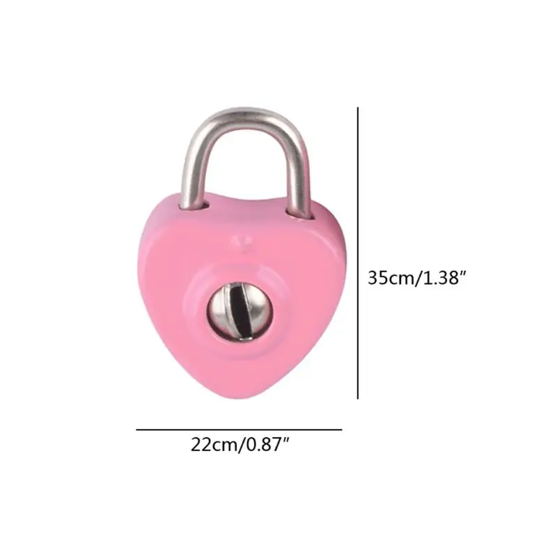 652F Mini Heart Practical Padlocks With Keys Metal for  Lock Jewelry Box Decorative Padlock for Lovers, Girls, Students