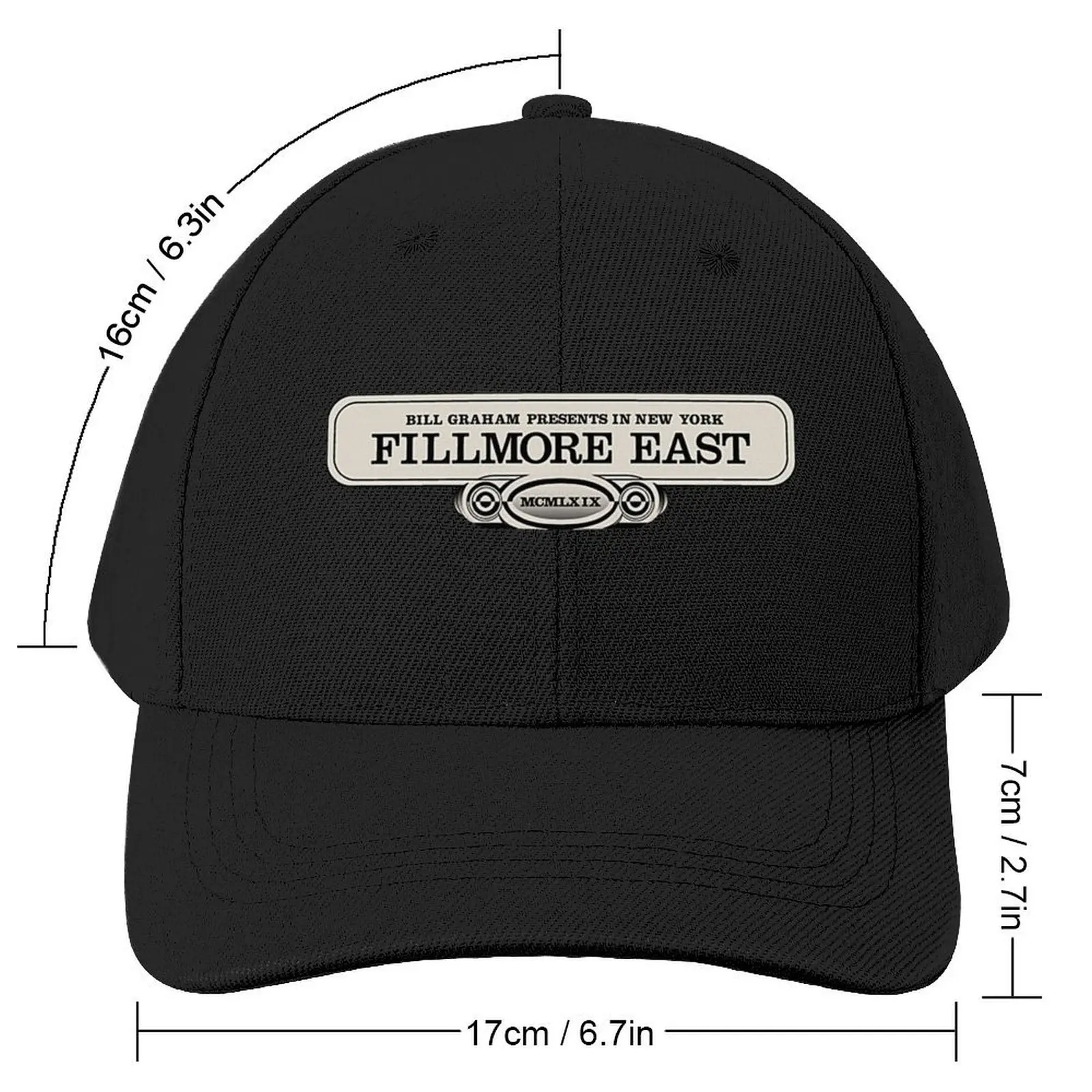 Bill Graham's FILLMORE EAST East Village, NYC Logo Baseball Cap hiking hat Women Beach Fashion Men's