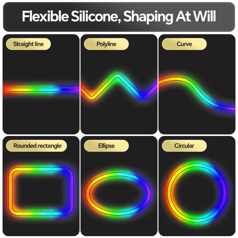 1 متر-10 متر LED النيون حبل أنبوب لينة سيليكون الناشر قناة أسود/أبيض شريط مرن قطاع ضوء لقناة راحة #5