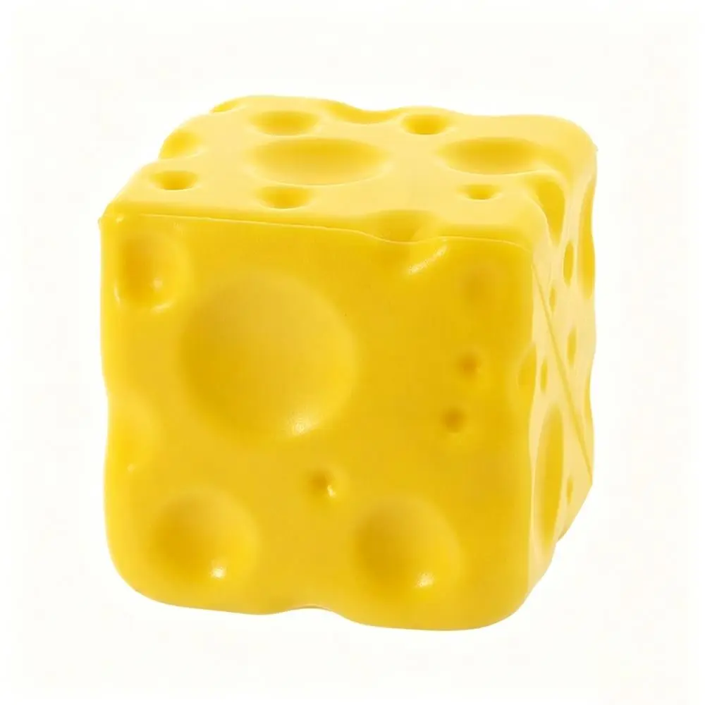 Shapeable Cheese Pinch Non-Bounce Anti-Stress Cheese Cube Stress Ball Squishy Texture ASMR Sensory Stress Stress Relief