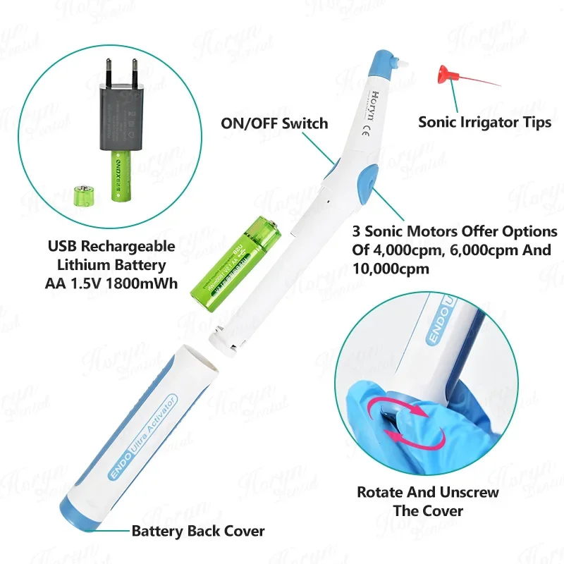 den tistry Sonic Irrigator Tips Endo Activator With LED Light for de ntal Instrument Root Canal Sonic Irrigator Endodontic Devic