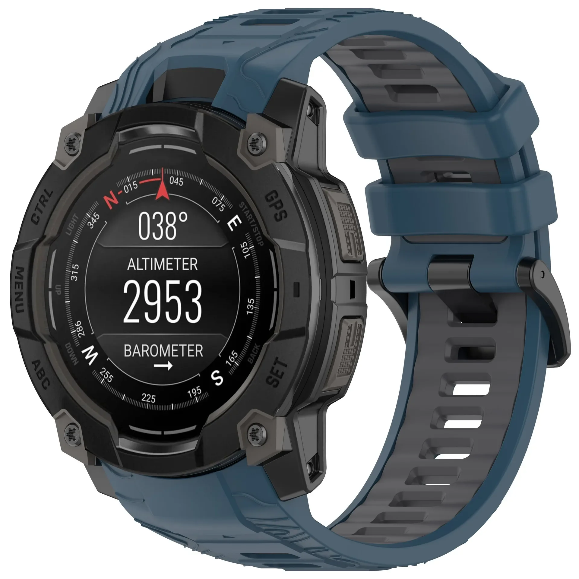 حزام سيليكون رسمي بلونين لـ Garmin Instinct 3 50 مللي متر 45 مللي متر سوار ناعم قابل للتنفس Garmin Instinct 3 45 مللي متر 50 مللي متر معصمه #2