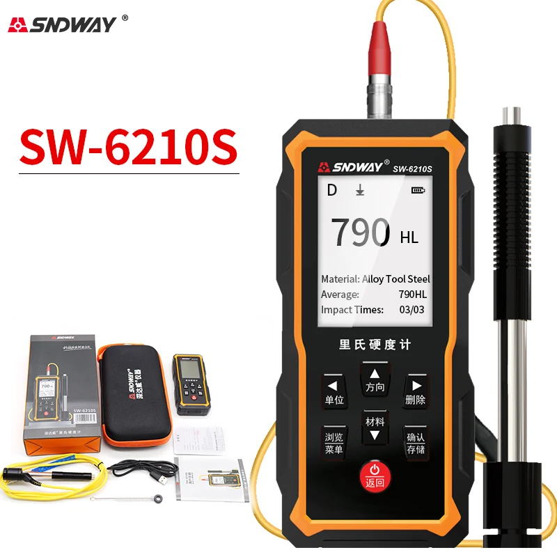 SNDWAY Hardness Tester SW-6210S 170~960HLD HL HB HR(ABC) HV HS Multidirectional Metal Gold Stainless Steel Durometer Metro Tools