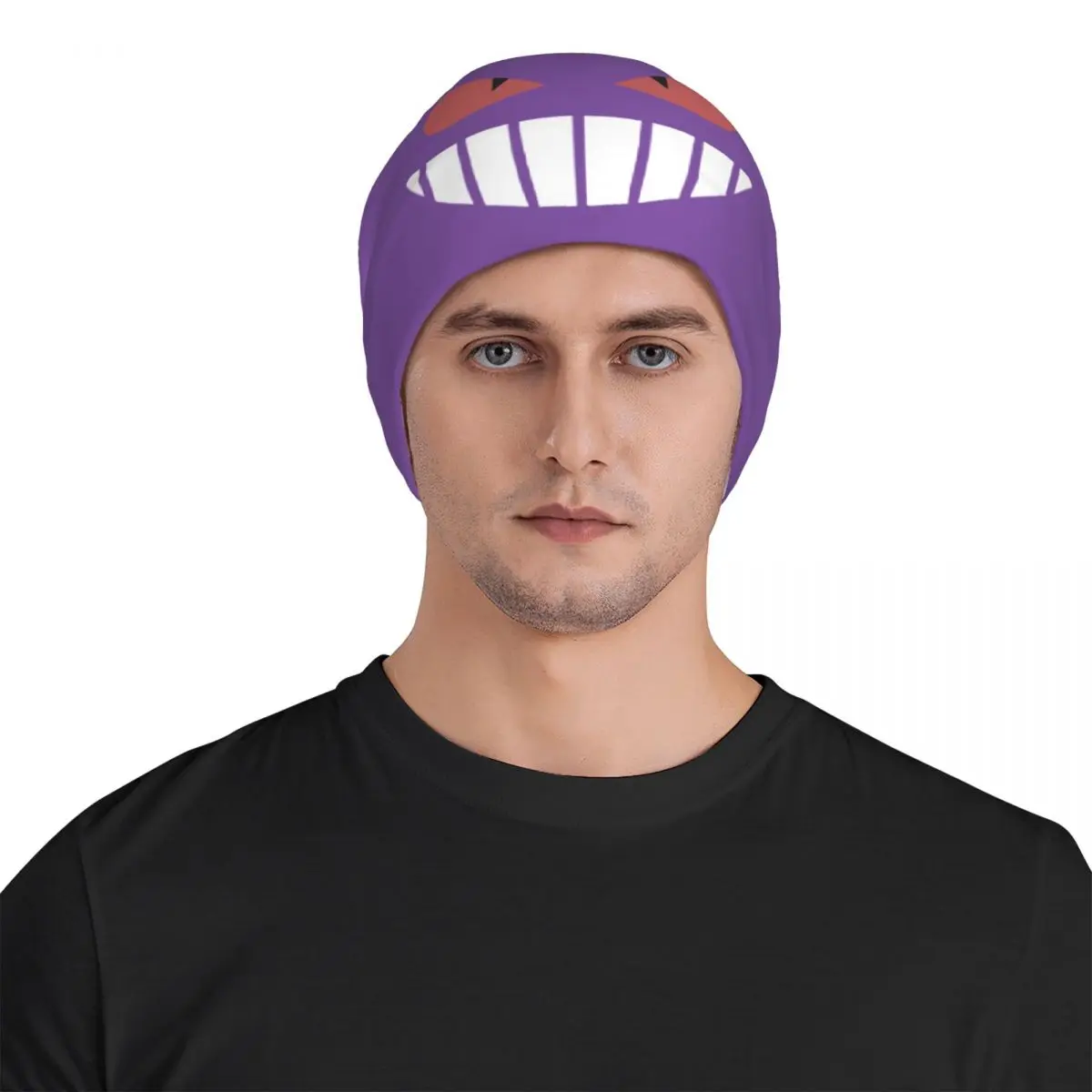 Pokemon gengar rosto bonnet chapéu hip hop esqui crânios gorros chapéus dos desenhos animados anime jogo masculino feminino chapéu de malha quente bonés de dupla utilização