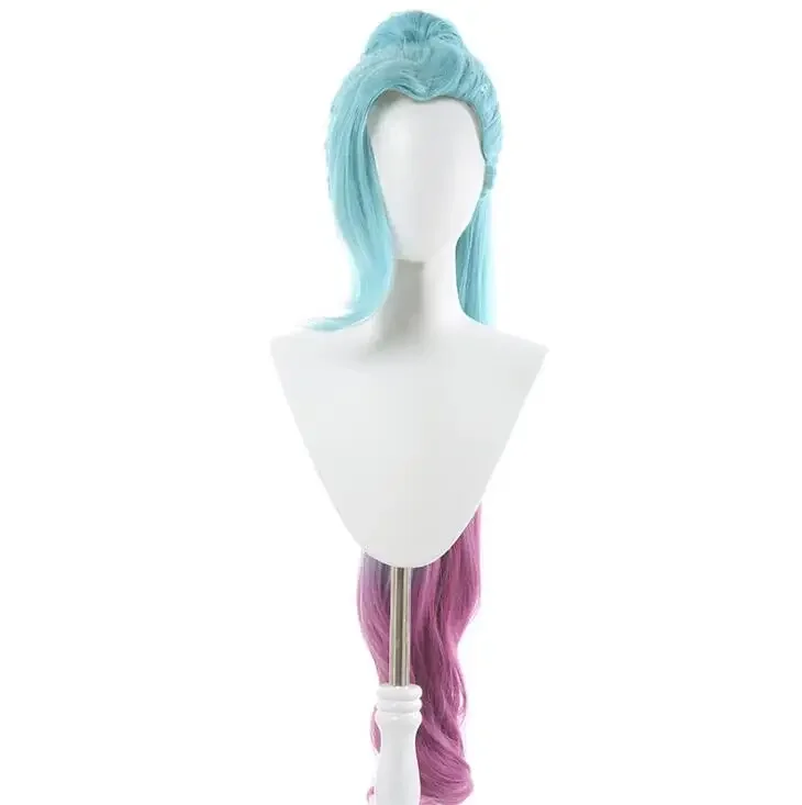 Anime Game Cosplay Perucas, Seraphine, Azul, Roxo, Gradiente Longo, Cabelo Resistente ao Calor