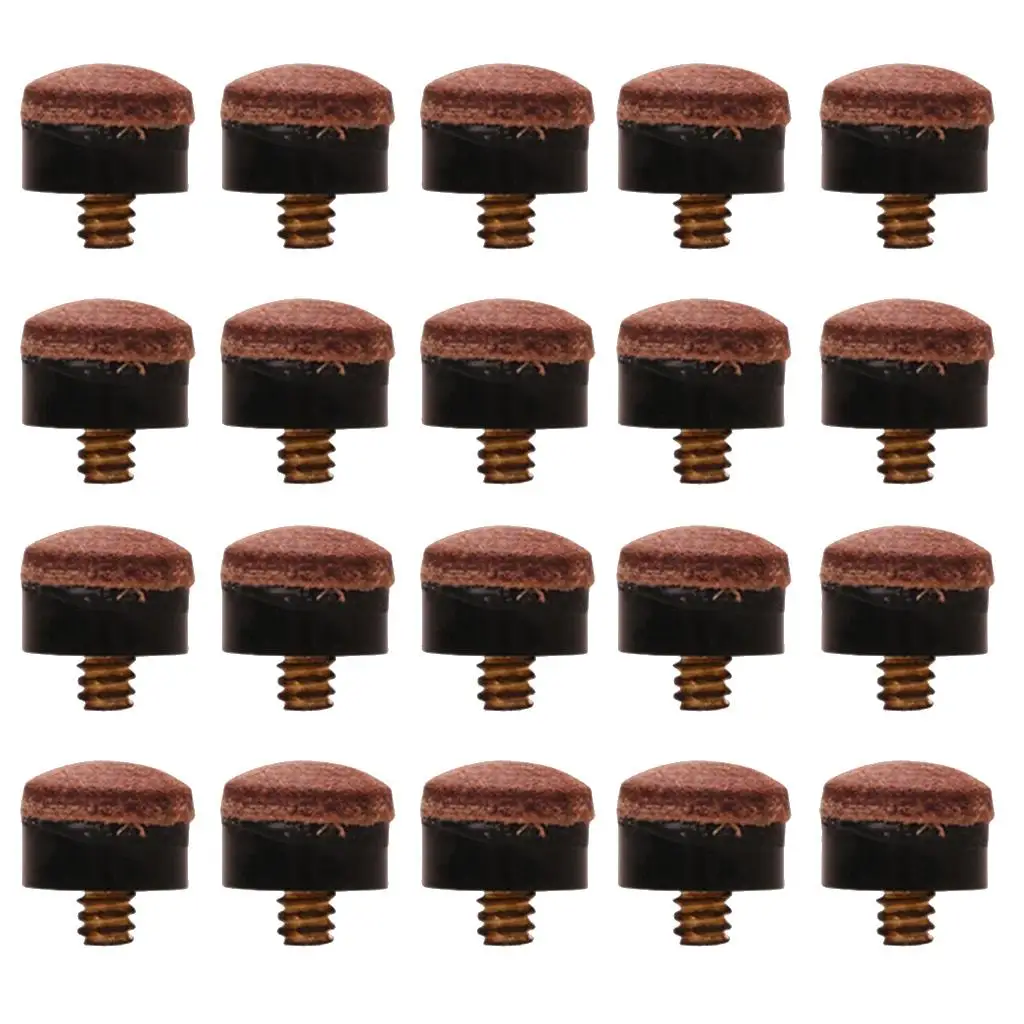 

12mm Billiards Screw on Cue Tips Replacement Kit 20 Piece Durable Repair Parts for Pool Cue Accessories
