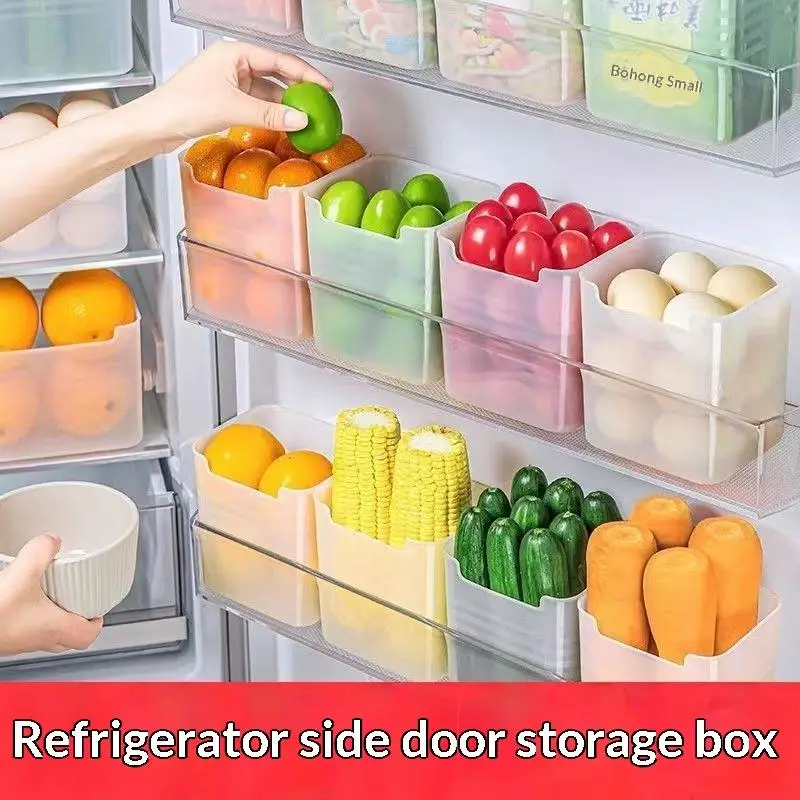 1/6/12Pcs Refrigerator Side Door Storage Boxes Fridge Vegetable Fruit Container Organizer Fresh Food Storage Box