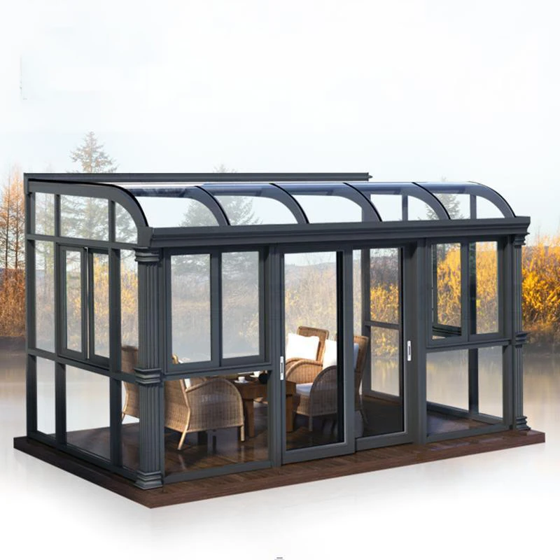 

Garden Winter Sun Greenhouse Aluminum Metal Frame Terrace Double Glass Sunroom