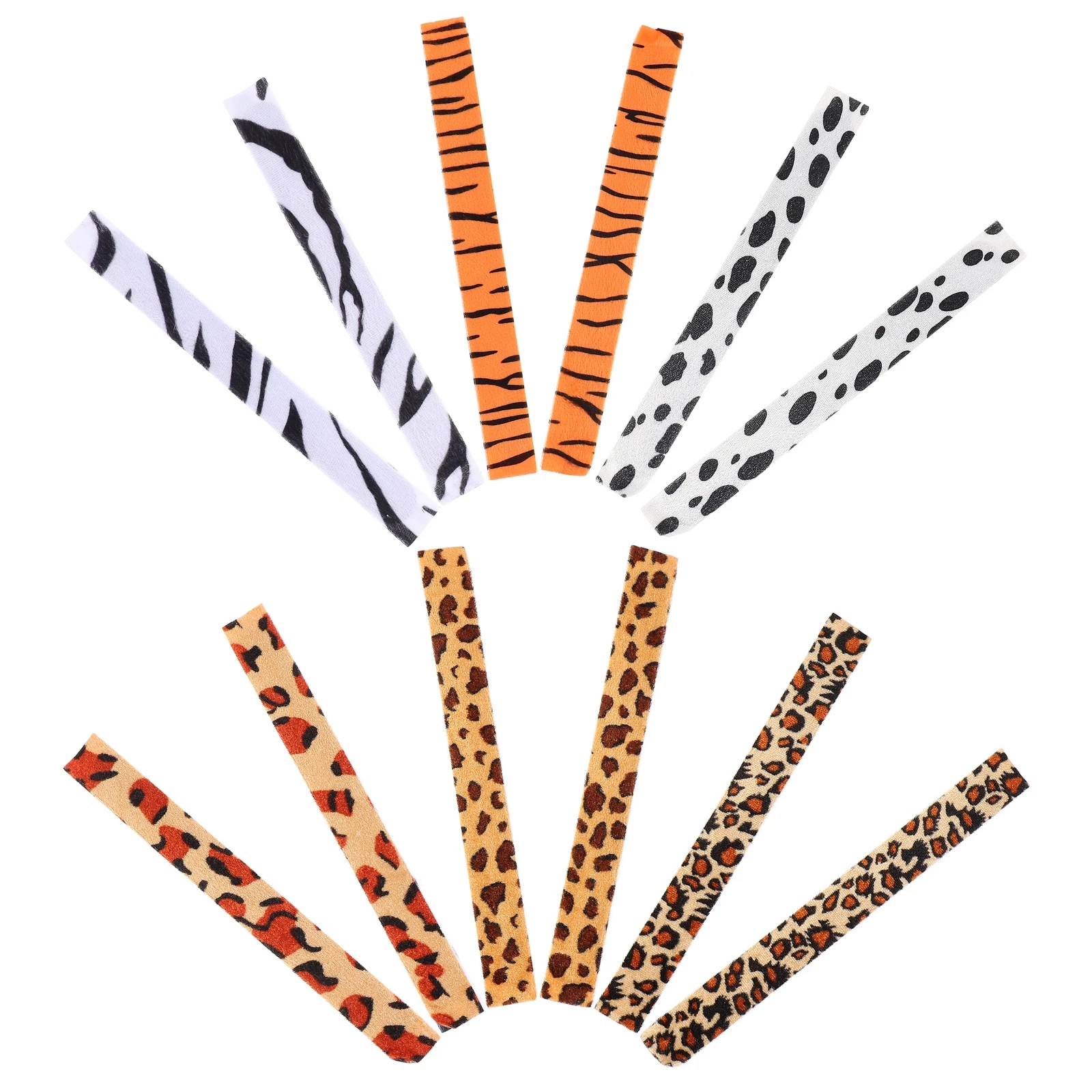 

12 Pcs Leopard Pattern Bracelet Zebra Slap Wristband Kids Child Halloween Bulk Decorative Party Chic Accessories