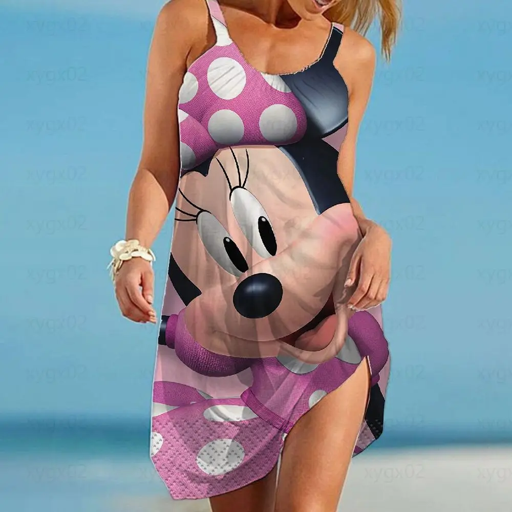 

Beach Dress Boho Elegant Dresses For Women 2022 Minnie Mouse Disney Sexy Sling Y2k Loose Top Women's Summer Sundresses Printing