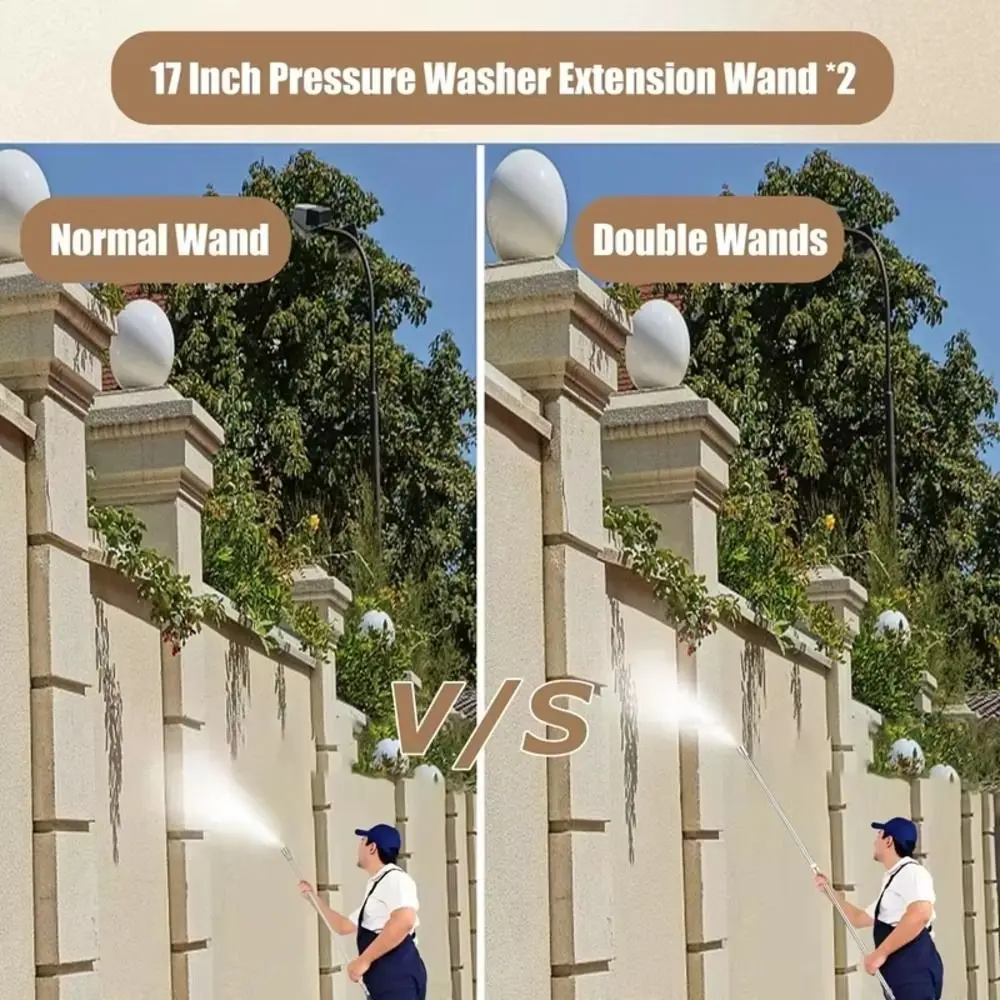 1Pcs 40cm Pressure Washer Extension Wand Stainless Steel Quick Connect Pressure Washer Spray Lance Rust Resistant