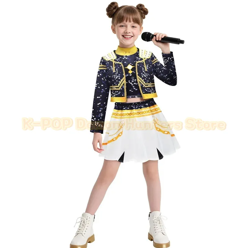 Kids Baby Girls Zoey Mira Rumi Cosplay Costume Outfit Anime Cartoon Demon Hunter KPop Huntrix K Pop Cosplay Halloween Costume
