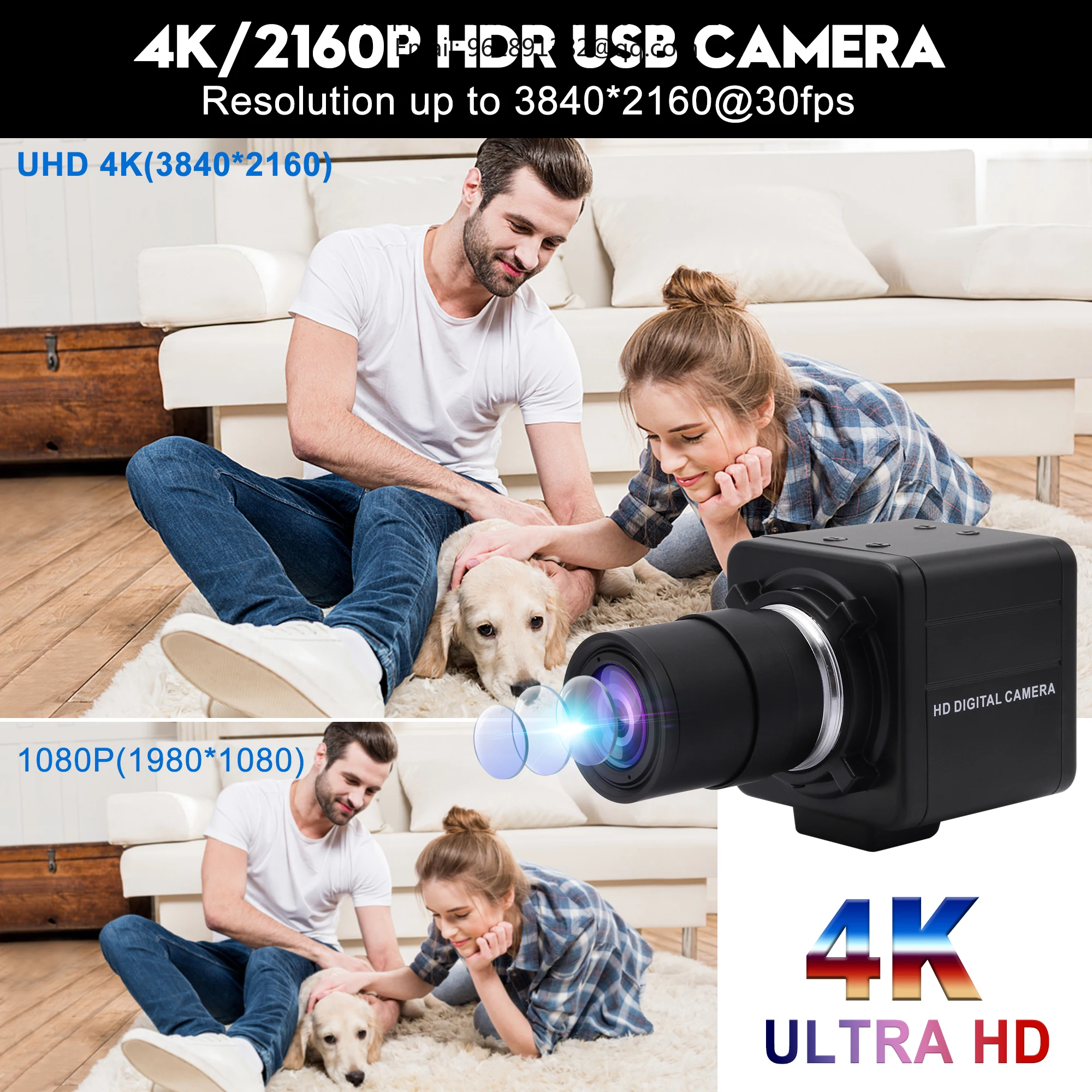 Fotografia 6: Câmera USB de Vigilância 4K ELP 3840x2160 com Microfone Mini Sony IMX317 e Estojo