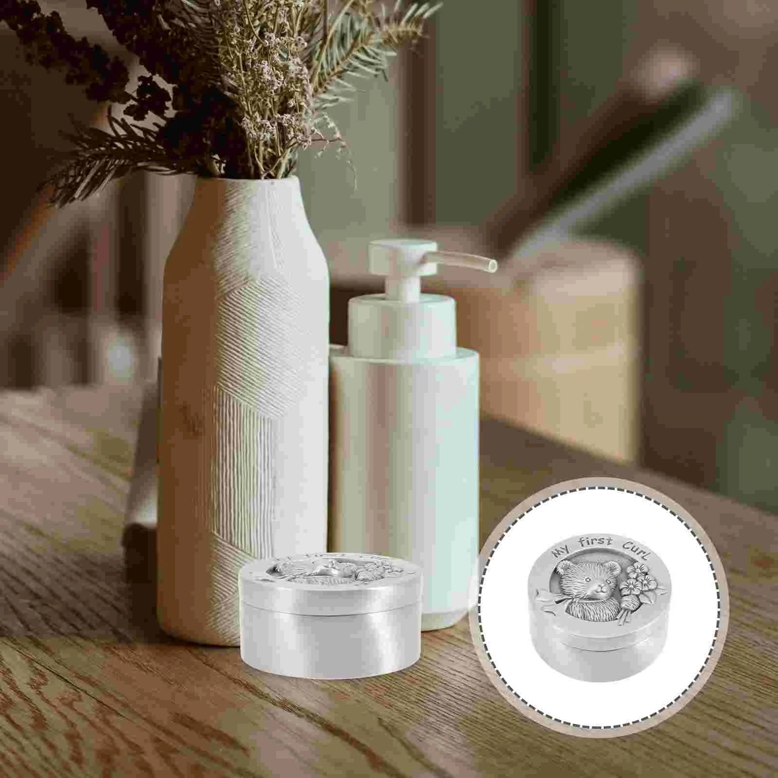 Lanugo Collection Box Baby Keepsake Container Case Fetal Hair Holders for Kids Stainless Steel Child