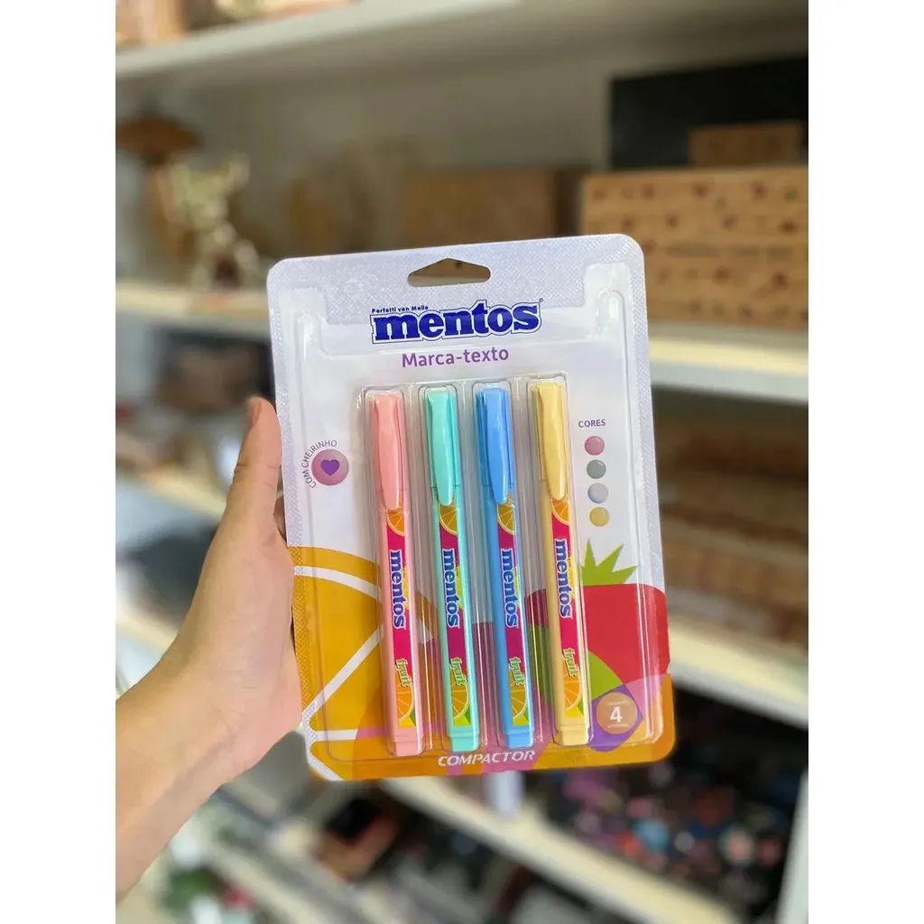 Brand Text Mentos With Smell 4 Colors Compactor