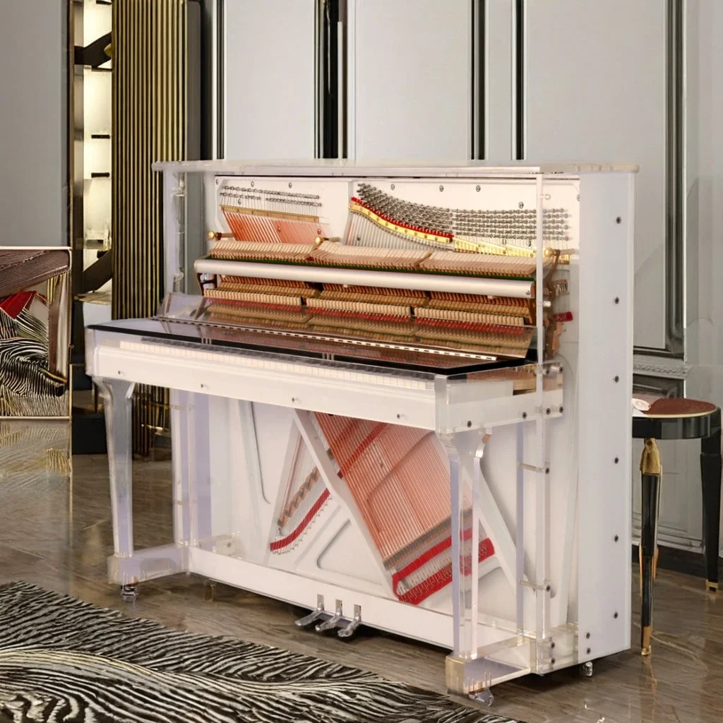 

Transparent Crystal Piano For Luxury Home Furniture With Piano Stool