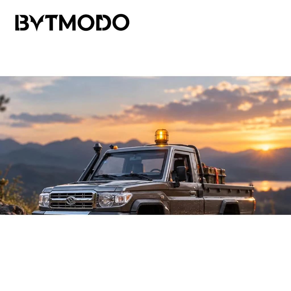 LED Rotating Warning Light with Mesh Guard for 1/14 Tamiya RC Tractor SCANIA Dump Truck VOLVO BENZ Arocs MAN TGX DIY Upgrade