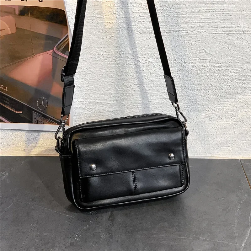 New Fashion Leather Shoulder Bag Men Japan Style Crossbody Bag Men Leisure Sports Messenger Bag Male Cross Body Handbag Purse