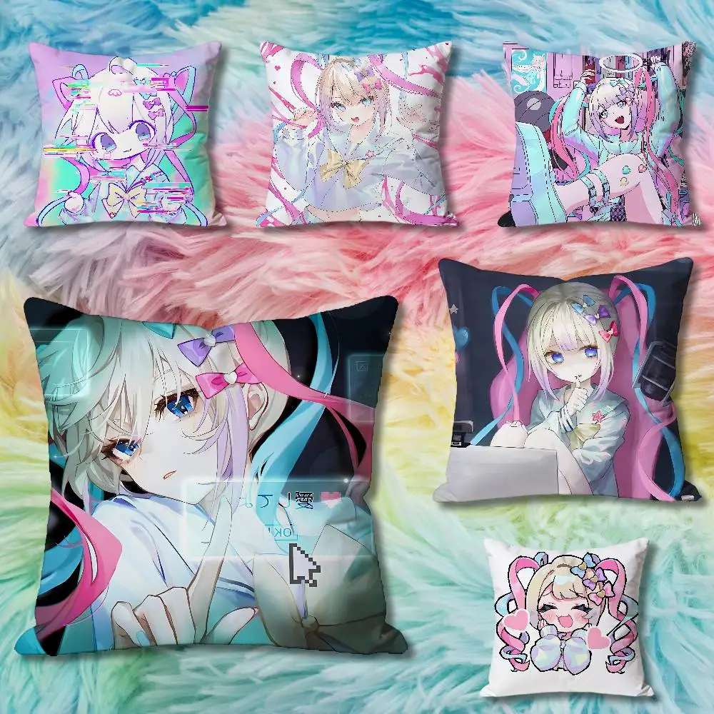 N-Needy Streamer O-Overload Polyester Printed Pillow Cover Square 30 40 45 50 60 65 cm Soft for Sofa Bed Car Home Decor