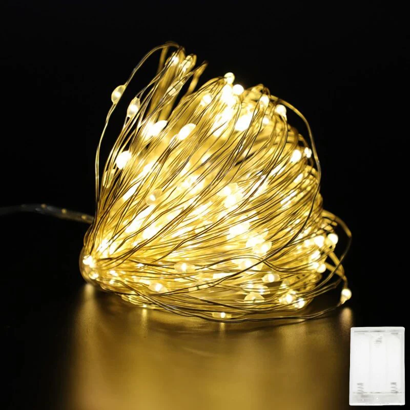 Fairy Lights LED Battery-Operated Garland Light String Aesthetic Room Decoration Christmas Wedding Party Living Room Xmas Decor