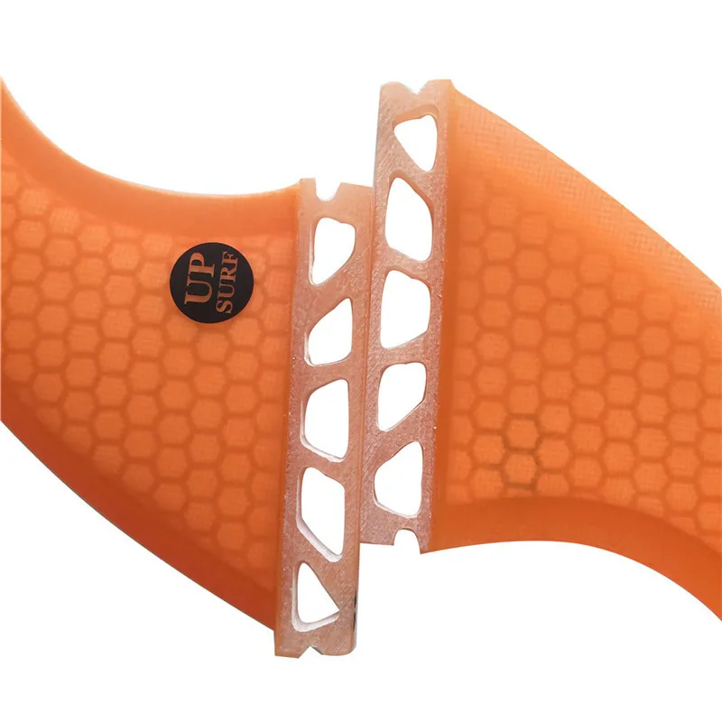 UPSURF-FUTURE Fins Surfboard, G5/G7, Surfboard, Orange, Honeycomb, Thrusters, 3-Piece Set for Surfing Board Fin Tri, Single Tabs