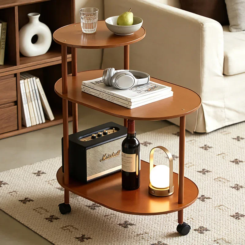 Solid wood removable side few antique sofa side table rack coffee table living room new trolley premium