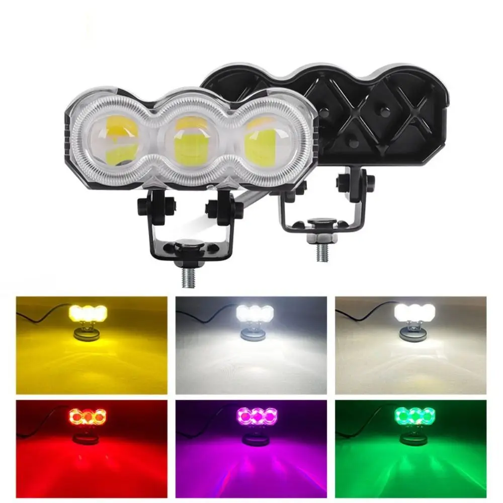 

White Yellow RGB Motorcycle LED Spotlight Waterproof Warning Driving Fog Lamp Super Bright Universal LED Work Light Truck