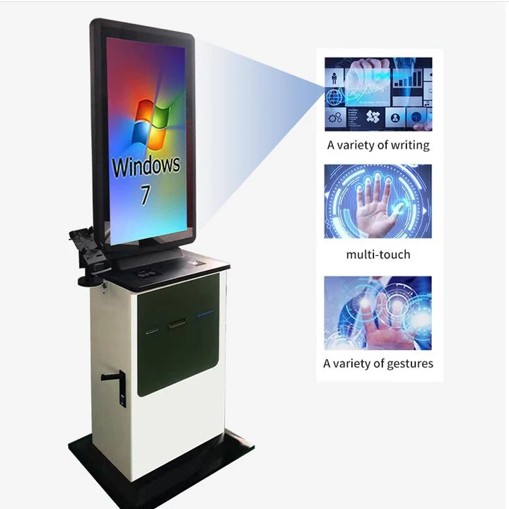27-32 Inch Self-Service Touch Screen Kiosk Banknote Deposit Bill Acceptor Restaurant Ordering Terminal Cash Payment Kiosk Banks