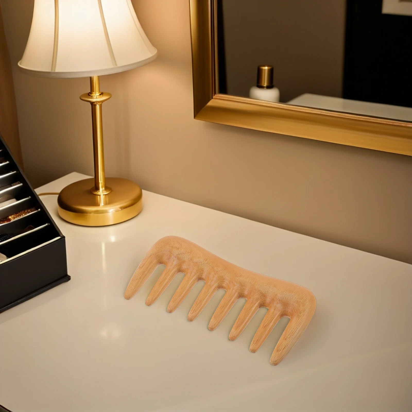 

Wooden Hair Comb Handmade Boxwood Wide Tooth Anti-Static Scalp Massage Detangling Curly Thick Comb