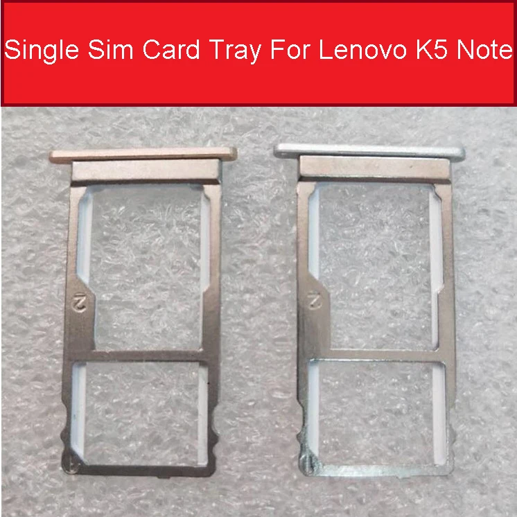 

SIM Card Tray Holder For Lenovo K5 Note K5Note K52t38 Single Daul Sim Card Reader Holder Slot Adapter Socket Repair Parts Gold
