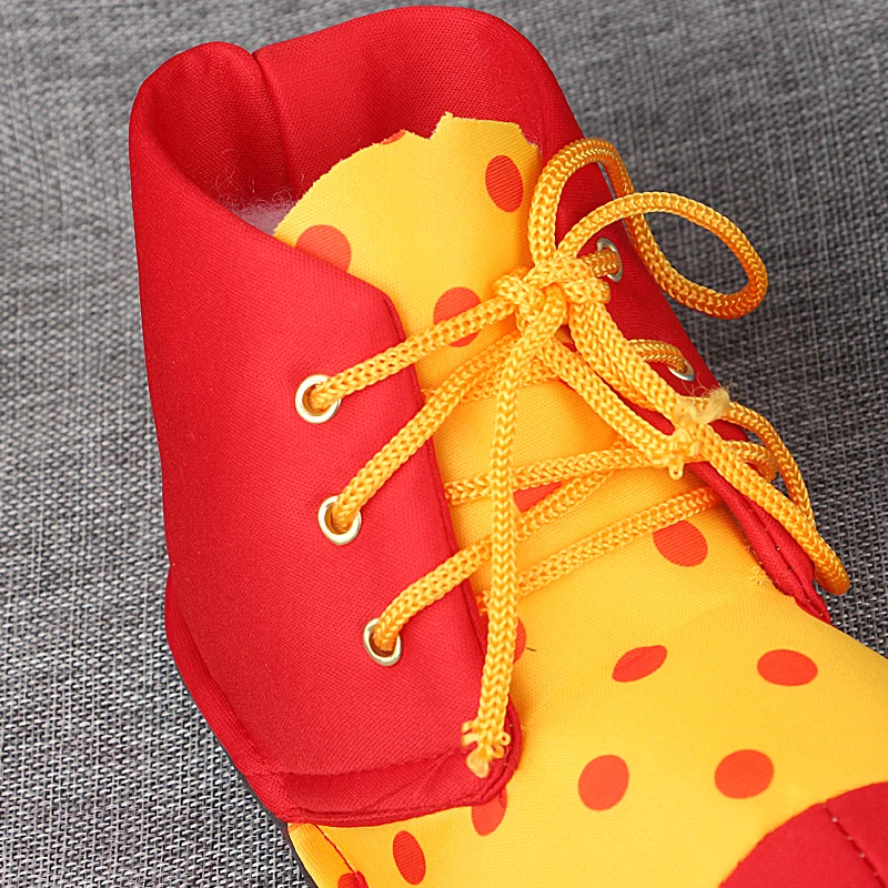 Pair of Kids Shoes 10 inch Oversize Colorful Spotted Shoes Circus Clown Costume Accessories