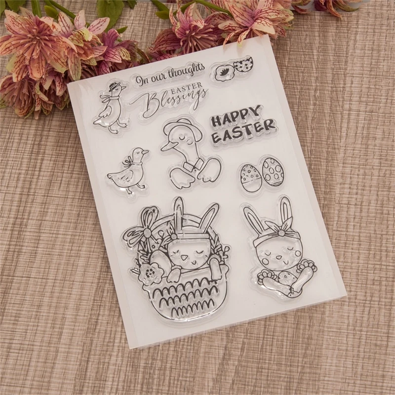 Easter Rabbit Clear Silicone Seal Stamps for Scrapbooking DIY Album Photo Decors Dropship