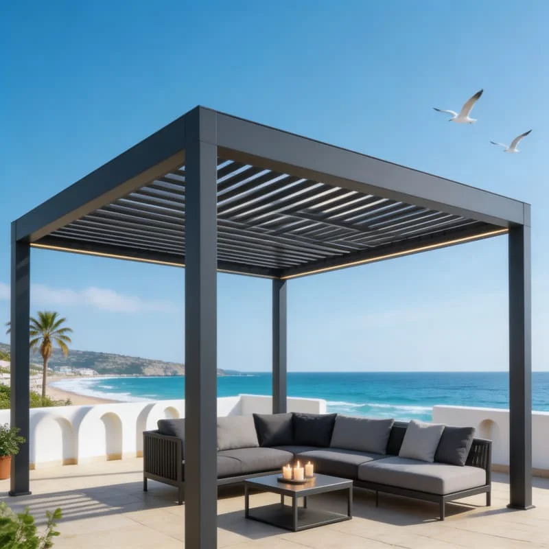 Oasis Pergola 4x4m Aluminum Motorized Louvered Waterproof Roof For Garden Patio Backyard Carport Gazebo Shade Customized