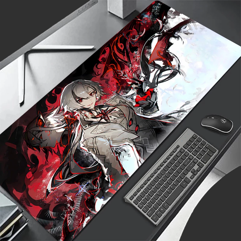 Genshin Impact Arlecchino Mouse Pad Large Gaming MousePad Durable Desk Pad Thick Seam Edge Suitable for Office Gaming Mousepad