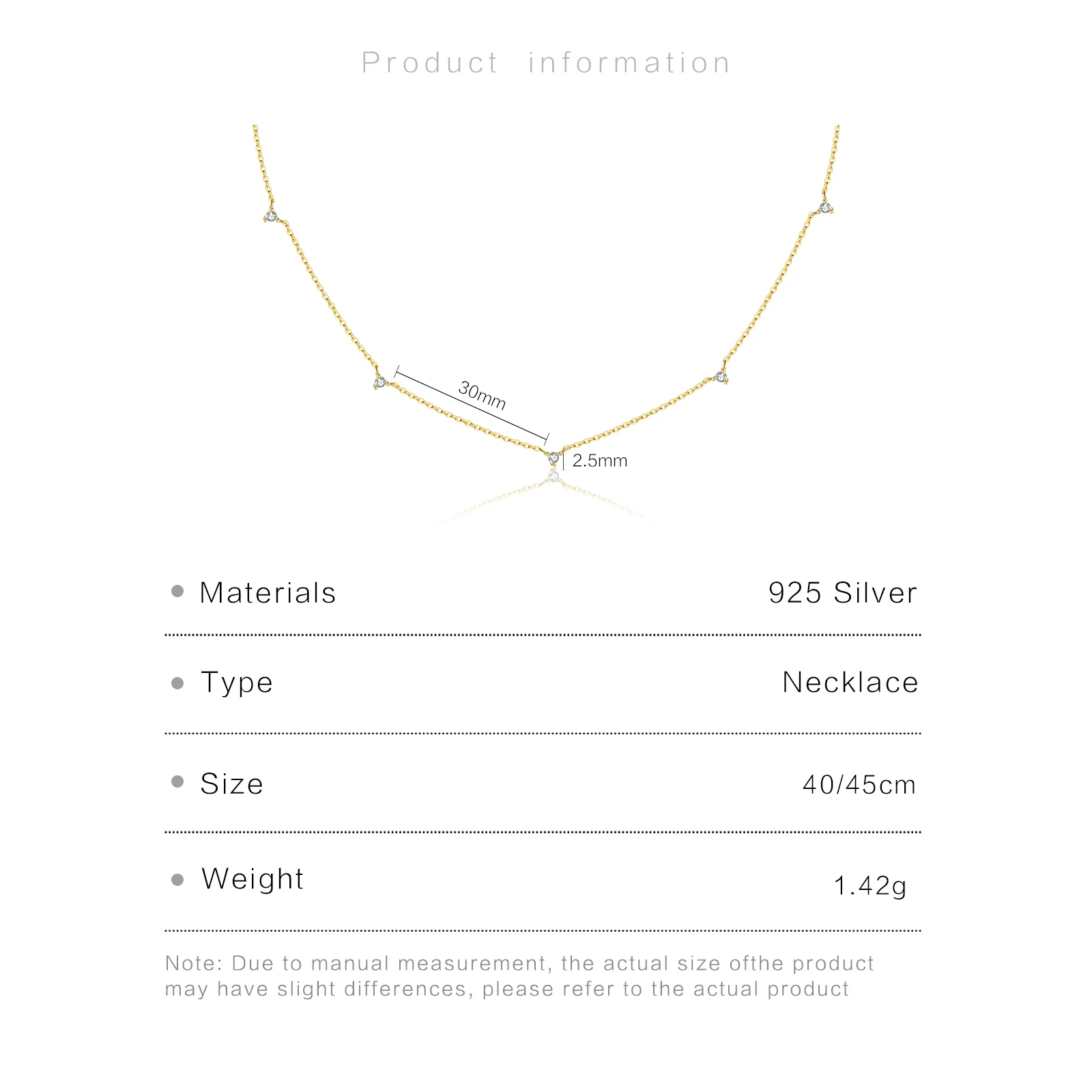 VEWANT 925 Sterling Silver Small Clear Zircon Long Chain Regulowany naszyjnik 2024 Kobiety Drobna luksusowa prosta biżuteria — zdjęcie 6