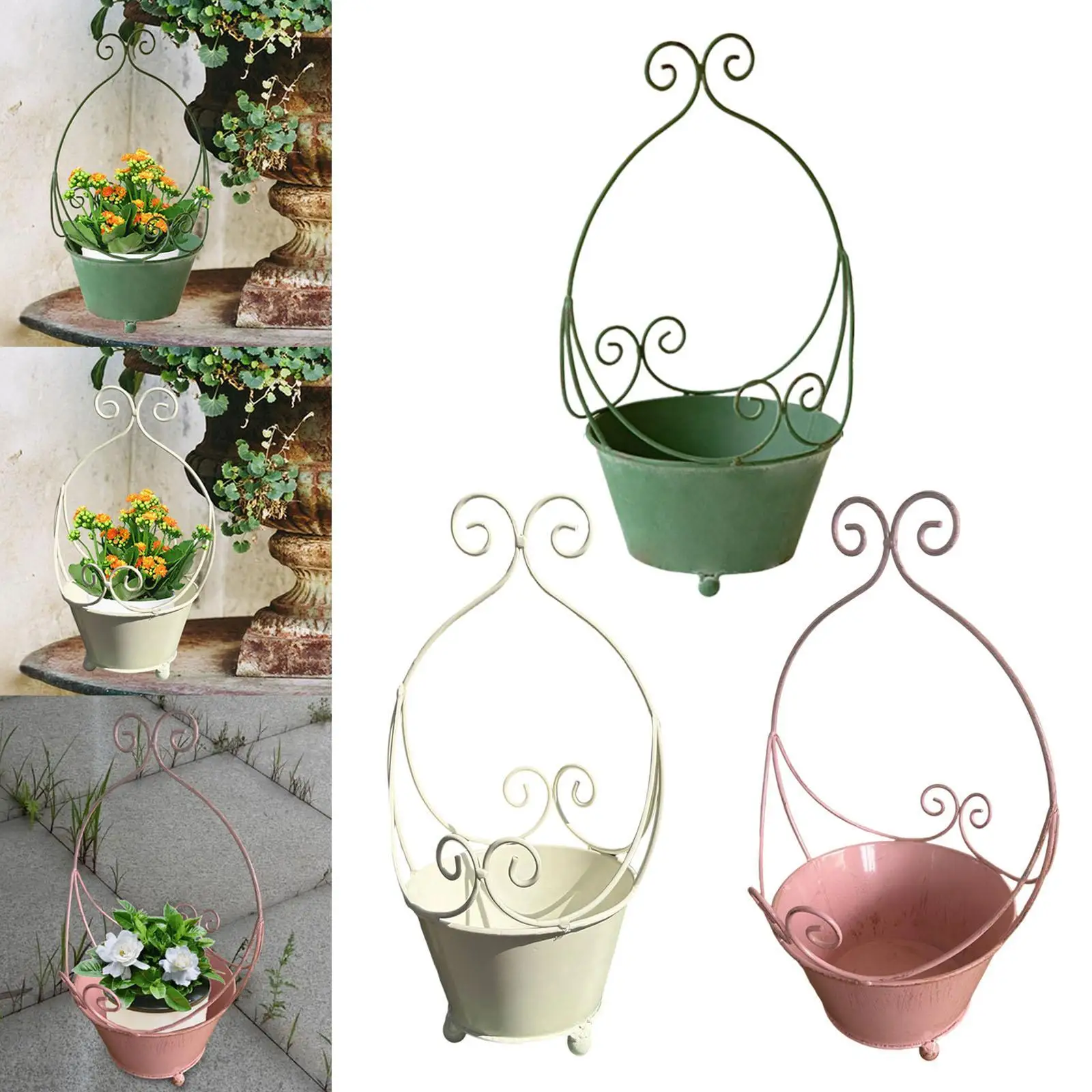 

Vintage Rustic Metal Wall Planter Iron Plant Holder for Wall Farmhouse Home