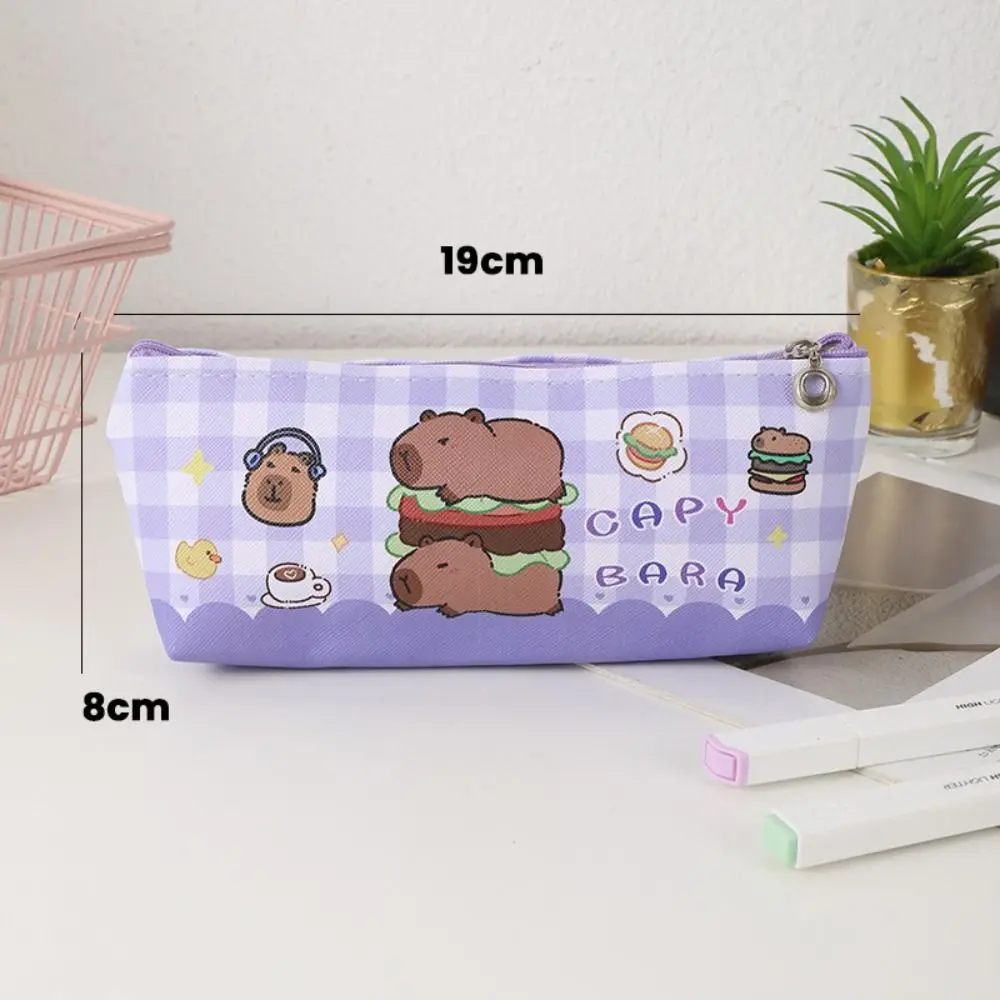 Capivara Cartoon Multifuncional Pen Bag, grande capacidade lápis caso, papelaria saco, presente
