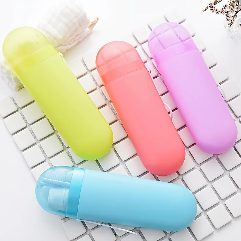 1pc Travel Toothbrush Toothpaste Case Cover Holder Portable Hiking Camping Toothbrush Storage Box Wash Cup Cosmetic Capsule Case