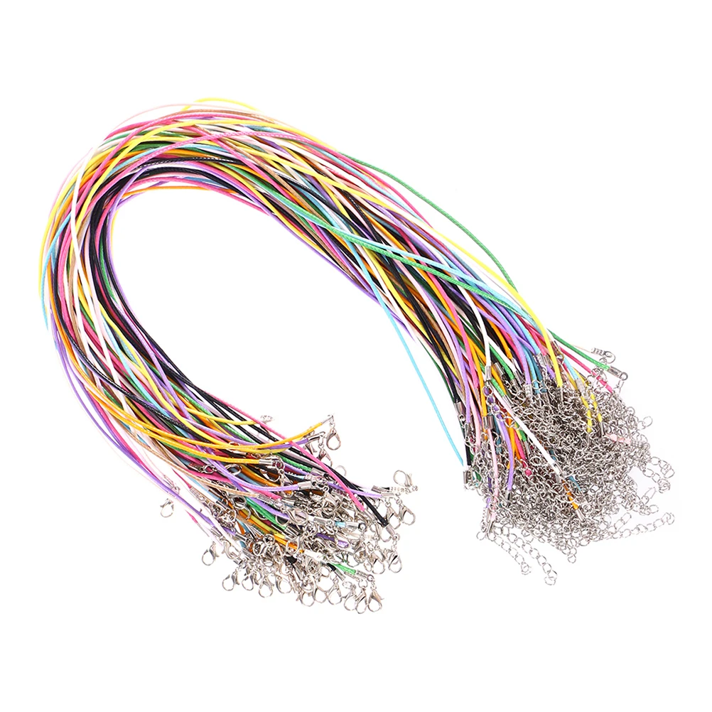 

60pcs Long Wax Cord Necklace Chain Jewelry Accessories Durable Lightweight DIY Crafts Bracelets Anklets Pendant Strings